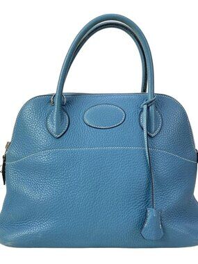 HERMES Bolide 31 - Blue Jean Taurillon Clemence Square H Handbag